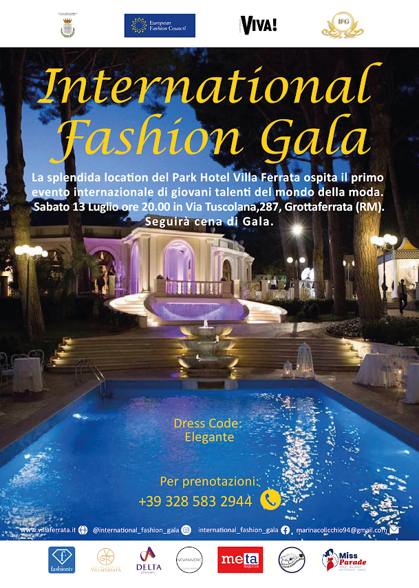 OGGI ALLE ORE 18. PRESENTAZIONE DELL’INTERNATIONAL FASHION GALA. EVENTO DI SABATO 13 LUGLIO 2024