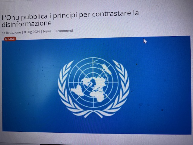 DALL’ONU: I PRINCIPI PER CONTRASTARE LA DISINFORMAZIONE